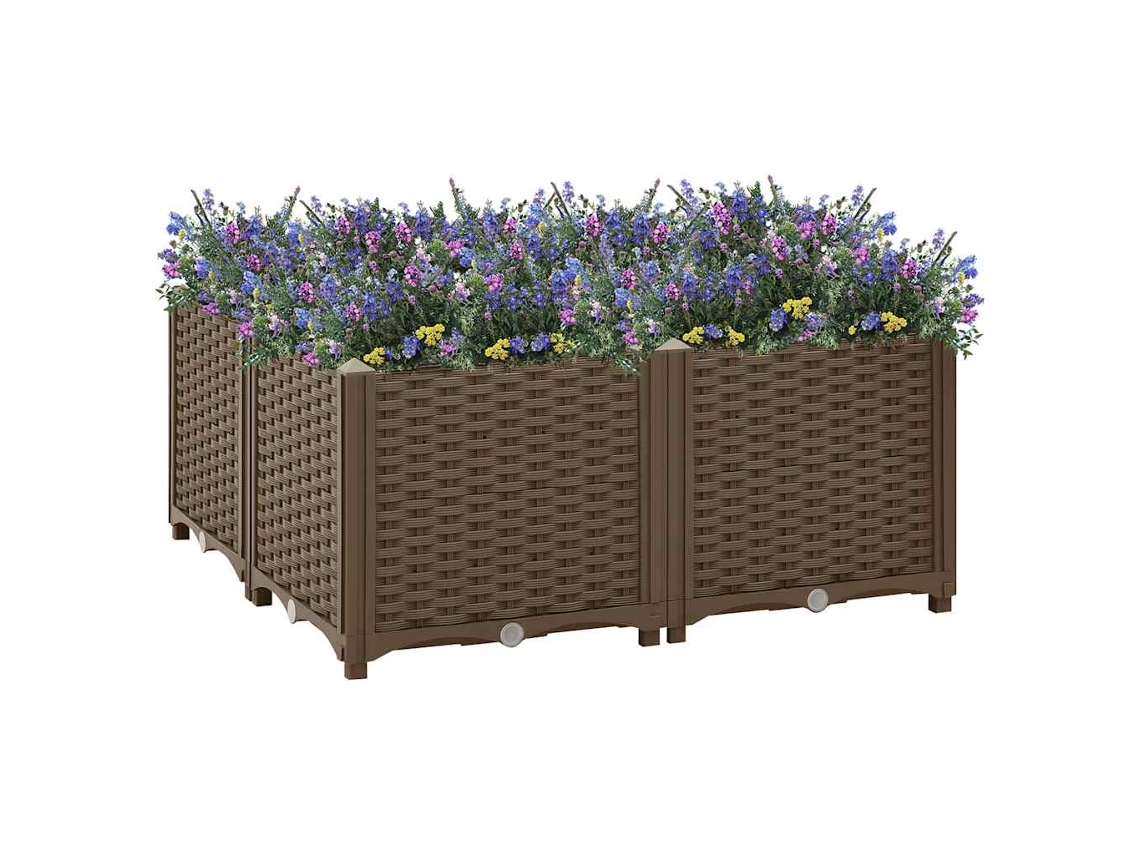 Vidaxl Canteiro Elevado 80x80x38 Cm Polipropileno