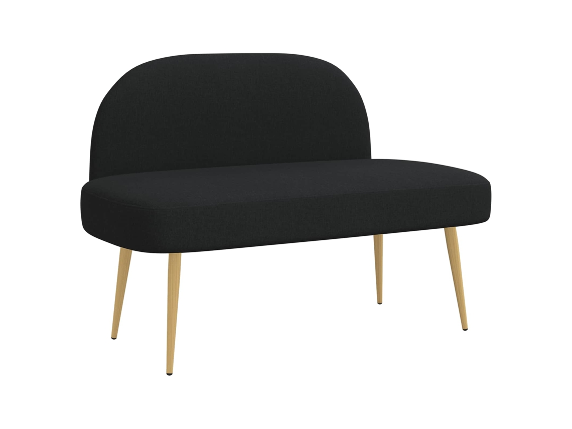 Vidaxl Banco Estofado Com Encosto Preto 110 X 60 X 76 Cm Poliéster