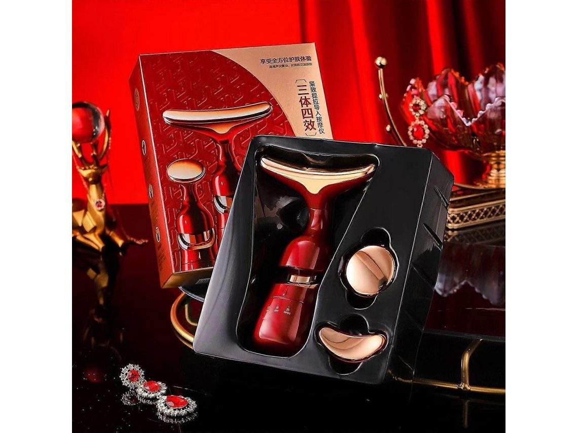 Masajeador Facial 3 em 1, Massageador Elétrico, Dispositivo de Vibração para Eliminar Rugas, Rejuvenescer a Pele e Reafirmar. Massage GOKOCO