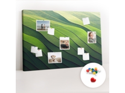 Painel De Cortiça Para Parede Abstração Campos Verdes Para O Quarto Das Crianças Espelharte (120x80 Cm)