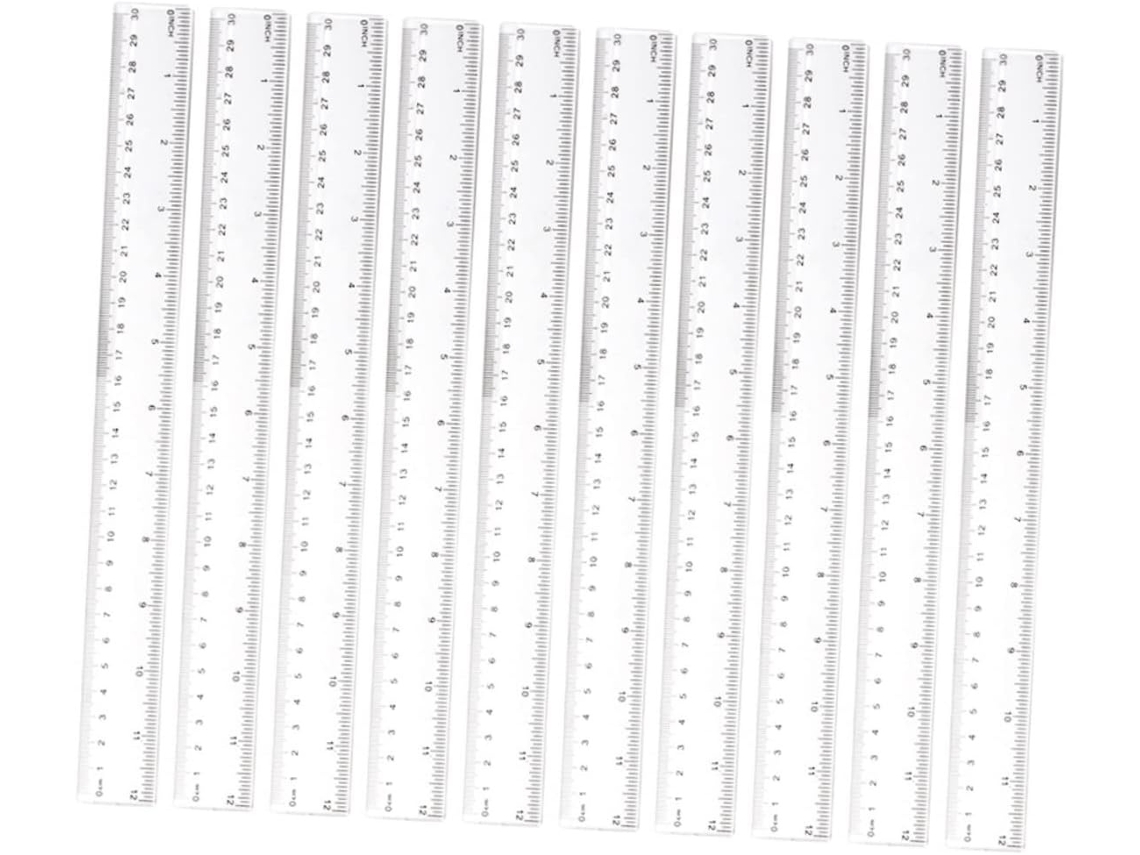 Lurelia Régua Plástica 20 Peças 30cm Para Geometria E Matemática