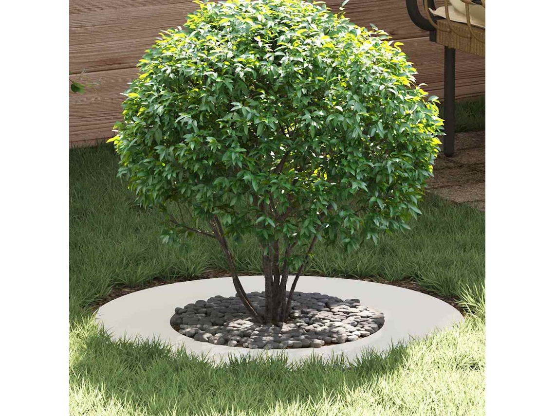 Vidaxl Adequado Para Anel De Árvore Plano Branco Ø40/70 Cm Aço