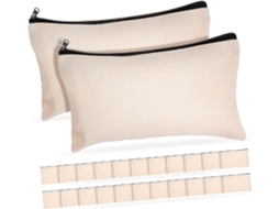 Pacote com 25 Stobaza Estojos de Lona Preta Zíper 21x13 Cm Multifuncionais para Escola e Cosméticos, Ideais Es