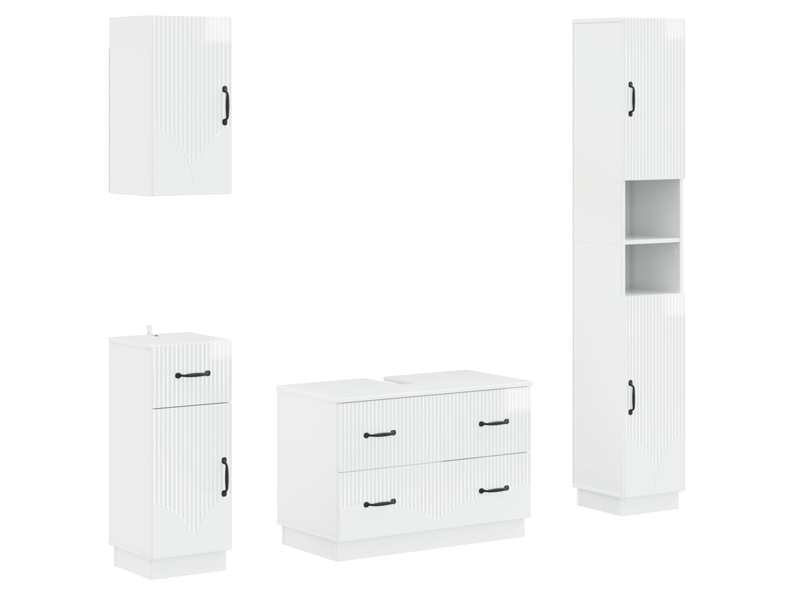 Vidaxl Conjunto De Armários De Banheiro Com 4 Peças Hoorn