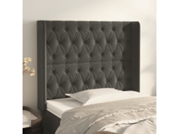 Vidaxl Cabeceira Cama C/ Abas Veludo 93x16x118/128 Cm Cinzento-escuro