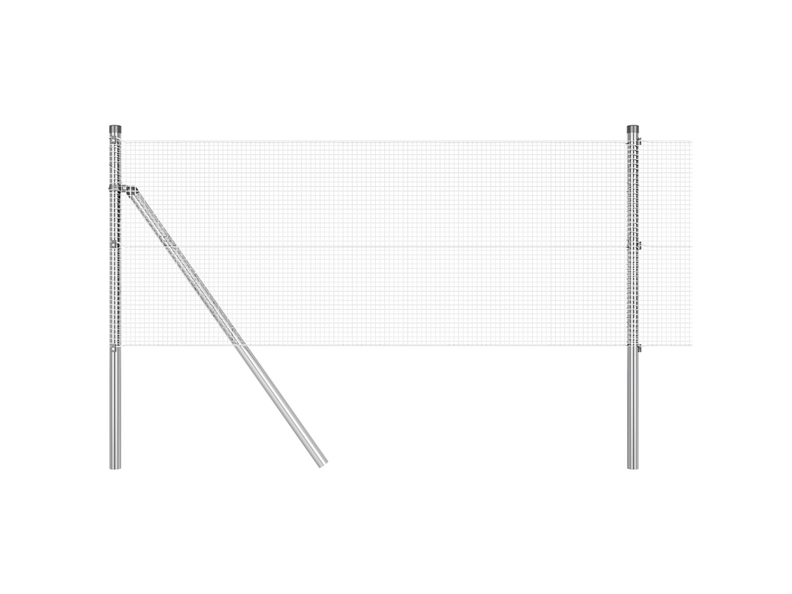 Conjunto 1 Poste De Cerca Vidaxl Prateado Aço (50 X 0,8 M)