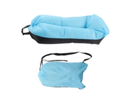 Mali sofá Inflável 1,85m X 0,7m Têxtil Oxford Easy Inflation para Camping Praia Viagem Preto e Azul