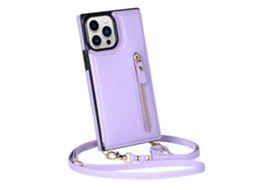 Capa Inch Para Iphone 13 Pro Pele Sintética Anti-choque Anti-riscos Roxo