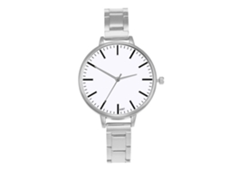 Relógio Feminino de Luxo com Pulseira de Aço Relógio Analógico Quartzo Presente (prata)
