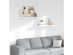 Vidaxl Prateleiras De Parede Suspensas 2 Pcs 80x23,5x3,8cm Mdf Branco