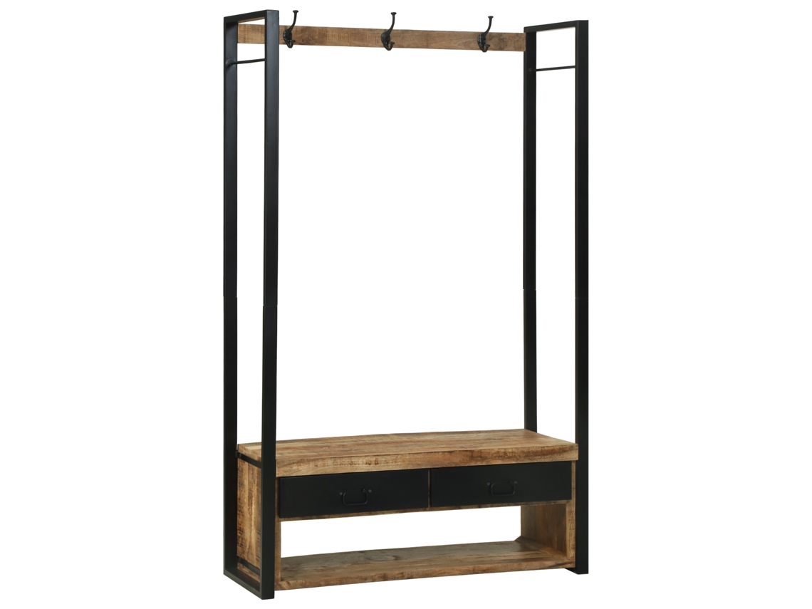 Conjunto 1 Solução De Armazenamento Vidaxl Castanho Madeira De Mangueira Maciça (110 X 40 X 179 Cm)