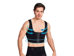 Vestido Córset Masculino Plástico Bandagem Peito Plano Moldeador Ajustado