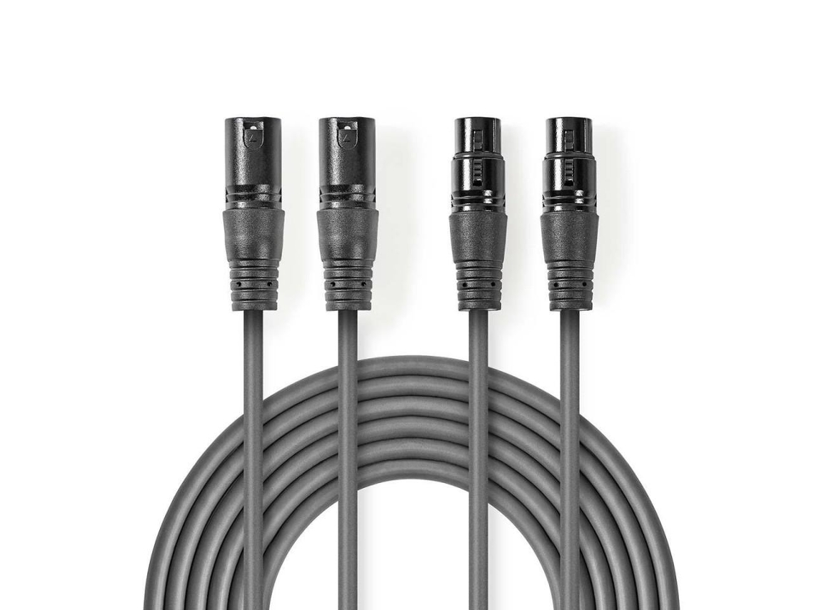 Cabo 2X Xlr Macho 2X Xlr Fêmea 5 M