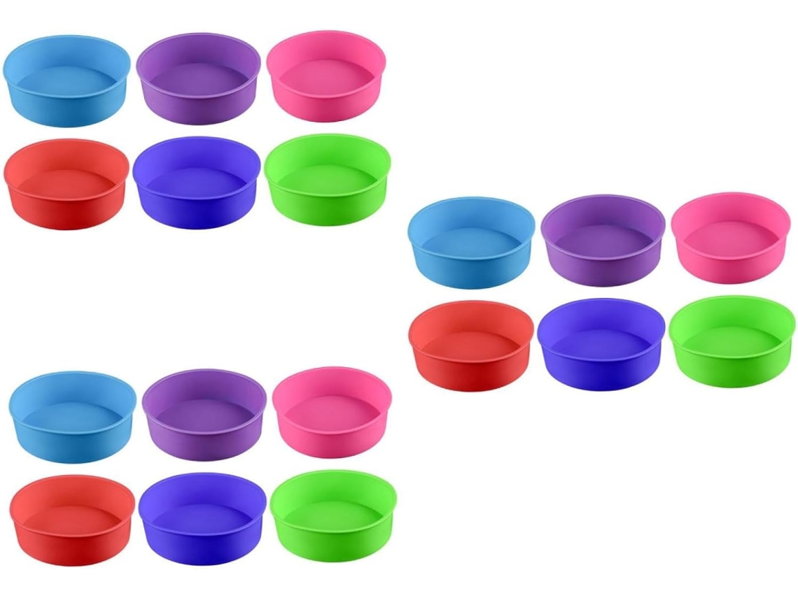 Forma De Silicone Para Bolo E Sobremesas, Conjunto De 3, Redonda