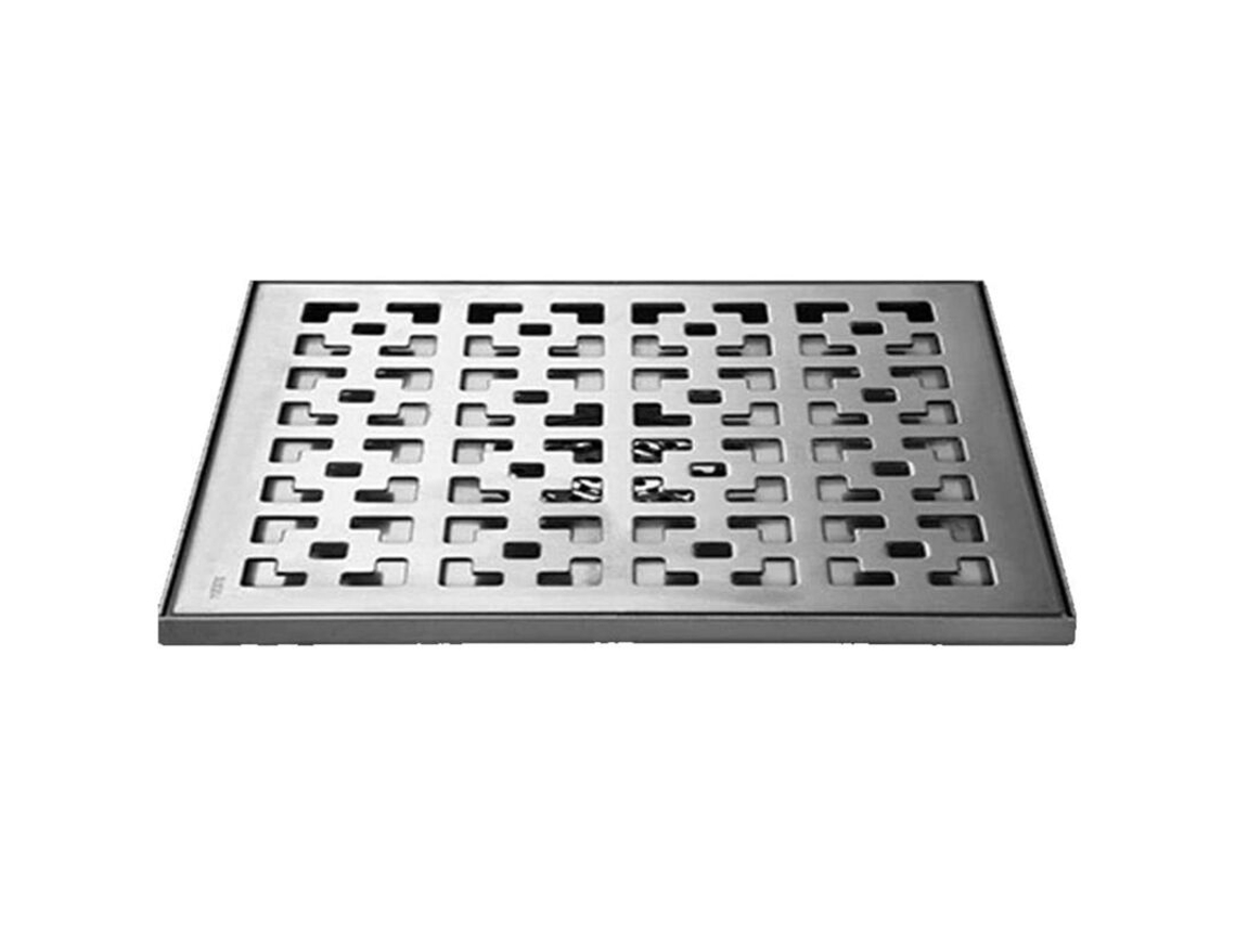 Ralo de Chuveiro em Aço Inoxidável 20 X 20 Cm, Grelha, para Banheiro AQUAFORGE