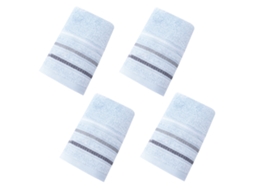 Conjunto de Toalha NEVEANCE Mão Banheiro Ultra Macias Altamente Algodão Azul - 4pcs (Tamanho Único)