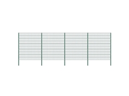 Vidaxl Painel De Vedação Com Postes De Ferro 867x200 Cm Verde