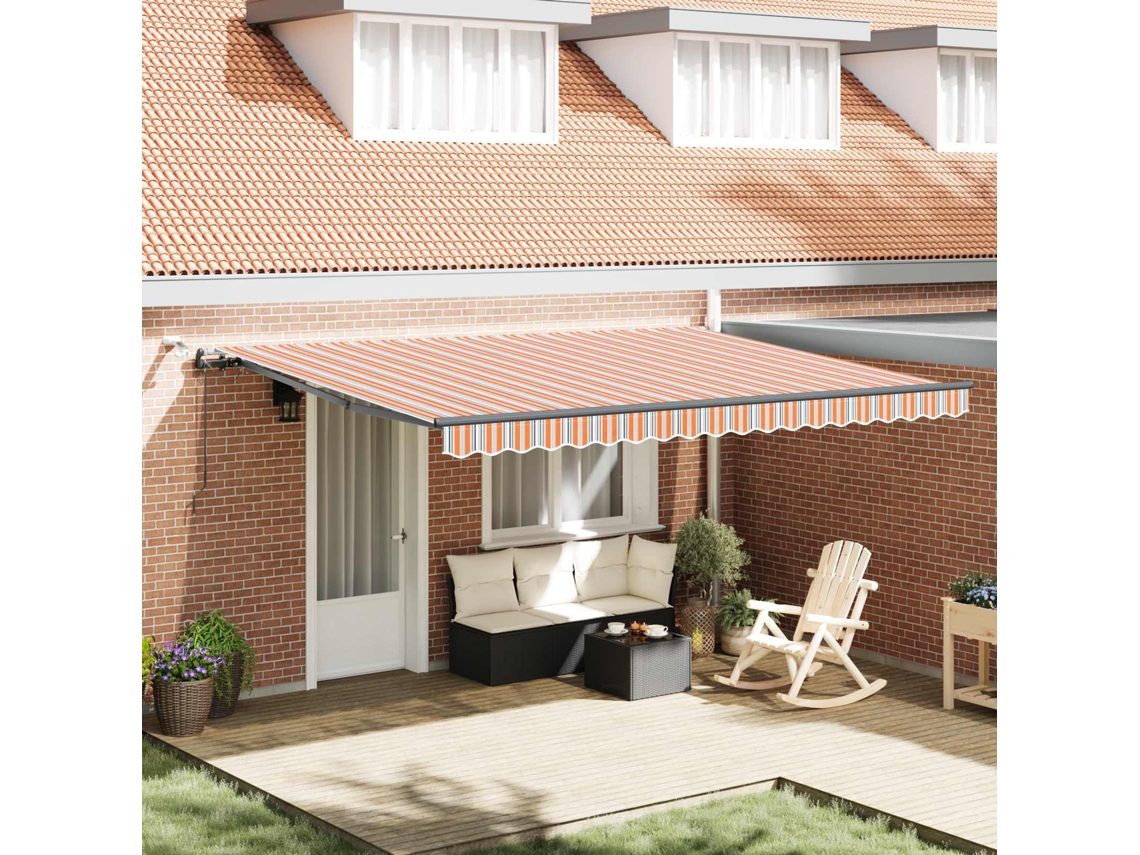 Vidaxl Toldo Retrátil Multicolor 450 × 350 Cm Poliéster