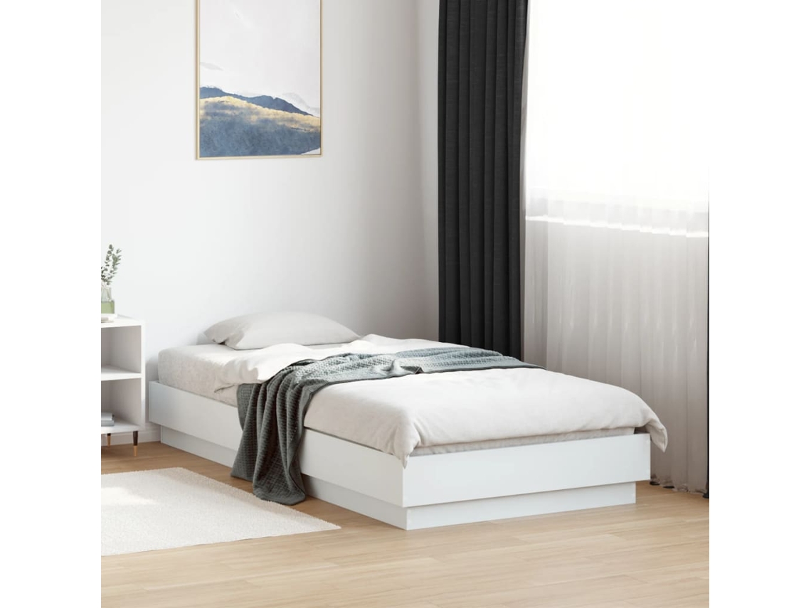 Estrutura De Cama 75x190 Cm Derivados De Madeira Branco