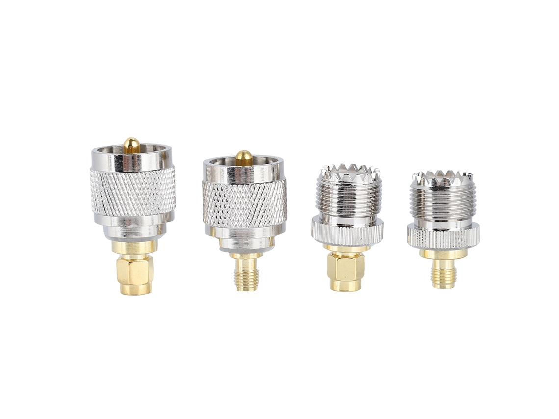 Kit de 4 adaptadores SMA para UHF, coaxiais CHABERLU