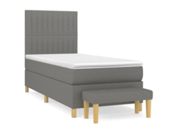 Cama com Molas/colchão 90x190 Cm Tecido Cinza escuro MAISON EXCLUSIVE
