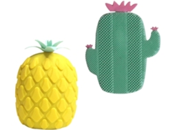 Conjunto Beavorty Com 2 Escovas De Silicone Para Banho, Rosto E Corpo, Esfoliantes, Com Design De Abacaxi E Cacto, Para