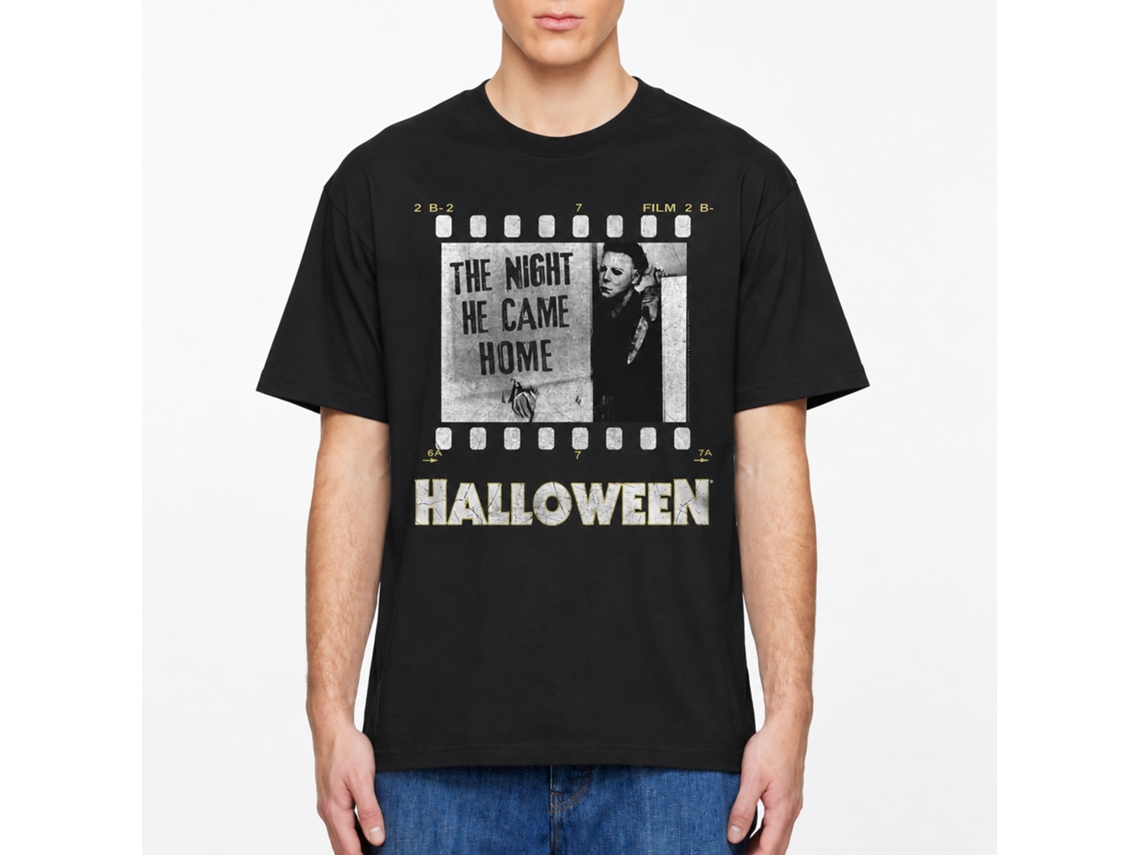 Rockinstone Halloween Film Strip Black Adult T-shirt Size:l