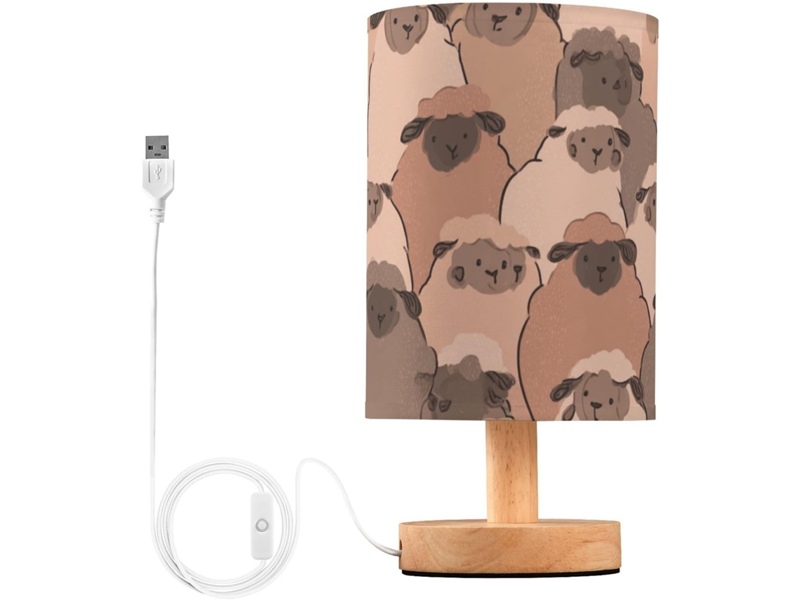 Abajur De Cabeceira Kcldeci Em Fofa Formato Ovelha Marrom, Ideal Para Sala, Estilo Fazenda, Mesa Cabeceira, Mesa