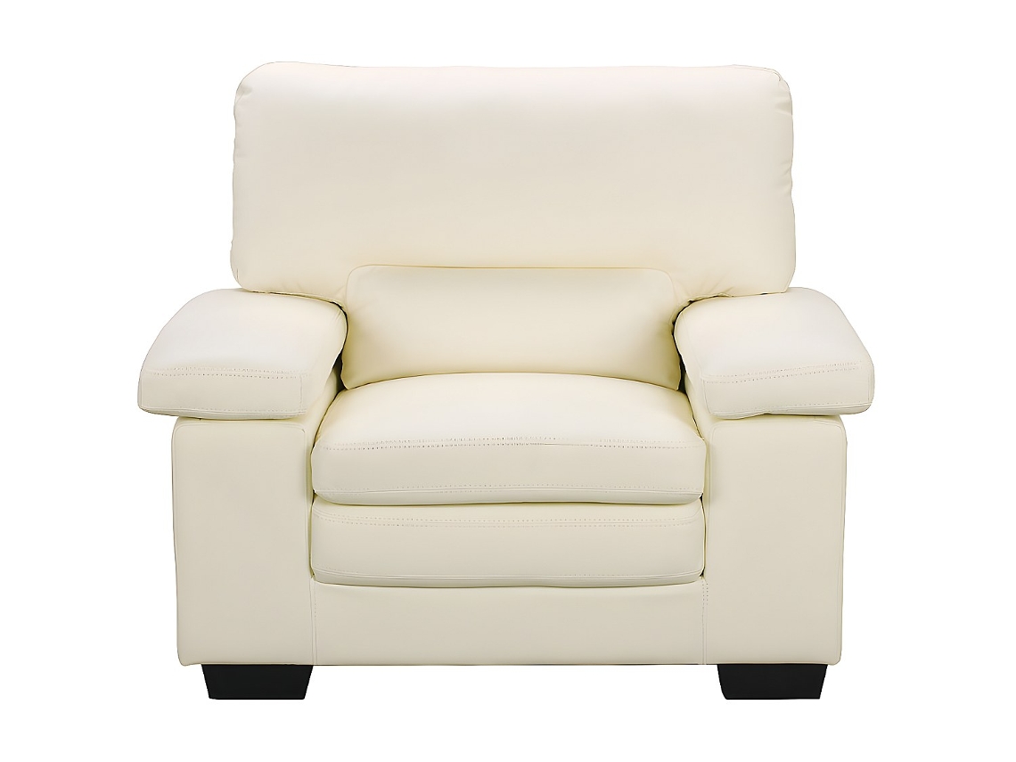Poltrona Clássica Mimas II VENTE-UNIQUE.PT (Marfim - Pele - 112x89x97 cm)