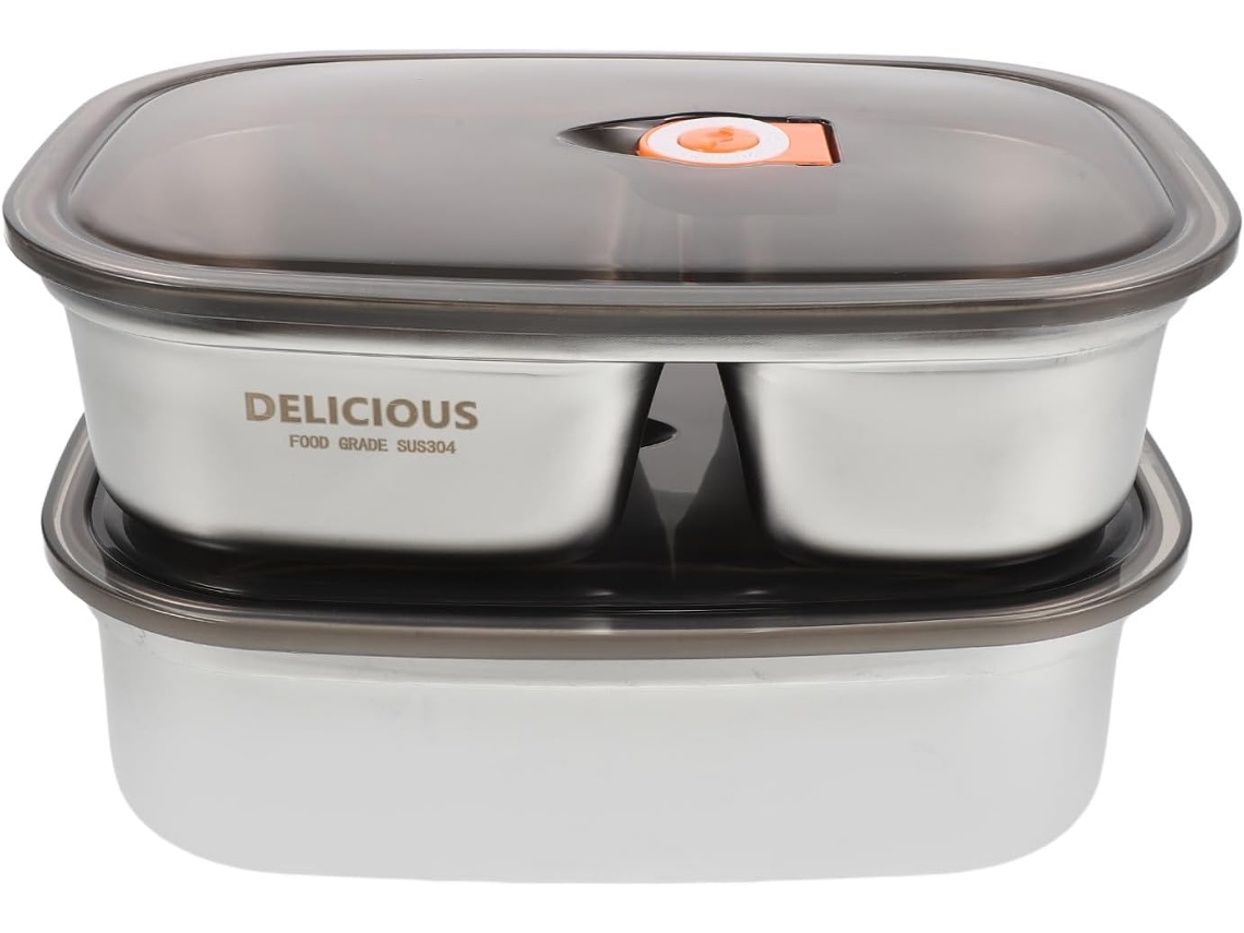 Conjunto De 2 Lancheiras Térmicas Zerodeko Em Aço Inoxidável 304 1, 1 Litro +, 6 Litro, Com Recipiente Térmico Para