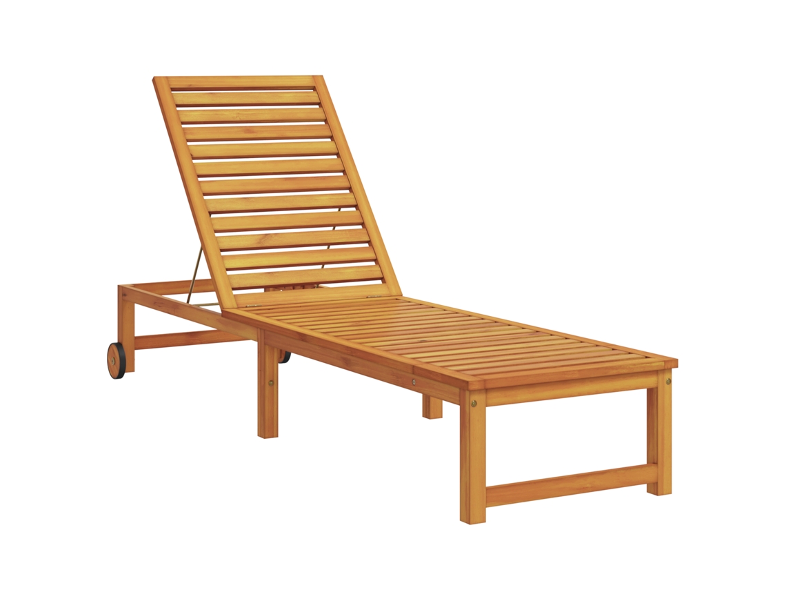 Conjunto 1 Espreguiçadeira Vidaxl Castanho Madeira De Acácia Maciça (202 X 53 X 89 Cm)