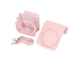 Capa Protetora Para Câmera Instantânea Com Padrão 3d Vintage Para Câmera Fujifilm Instax Mini 12 Rosa Escuro Com Relevo Brilvibera