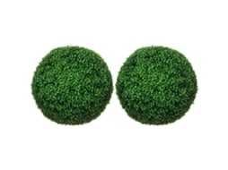 Pacote de 2 Bolas Topiárias de Buxo Artificial, 19,75 Polegadas