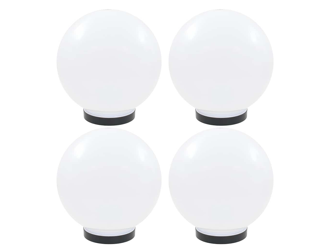 Vidaxl Candeeiros Esféricos Led 4 Pcs 25 Cm Pmma
