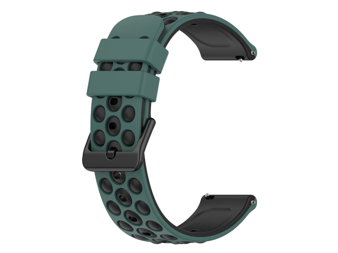 Pulseira De Silicone Bicolor 22 Mm, Compatível Com Garmin Forerunner 255/ 745, Verde Oliva E Preto.