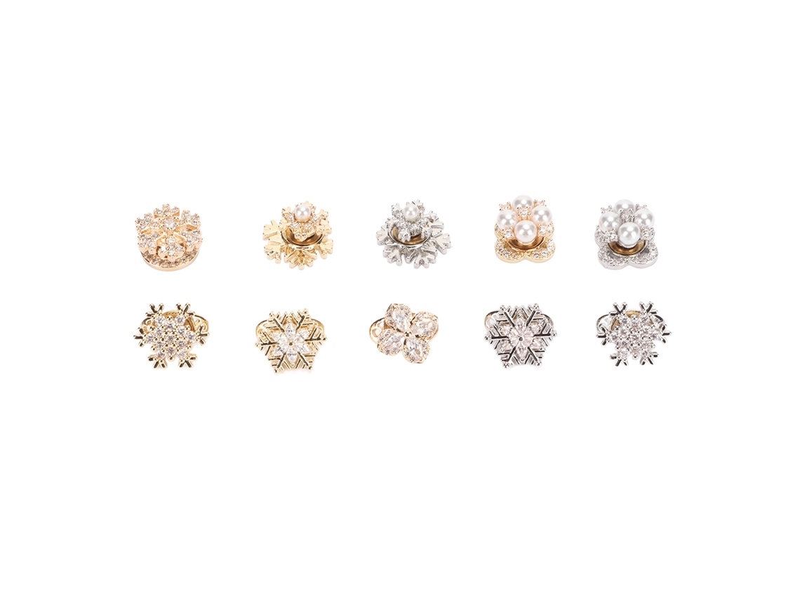 10 Peças De Pedras Strass, Charmes, Pérolas E Stickers Para Decoração De Manicure, Arte Em Unhas Diy
