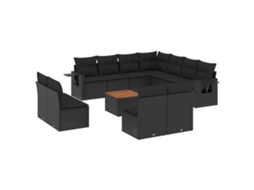 Garden Sofa Set, Garden Sofa Sets Vidaxl Preto Rattan / Vime (n/a)