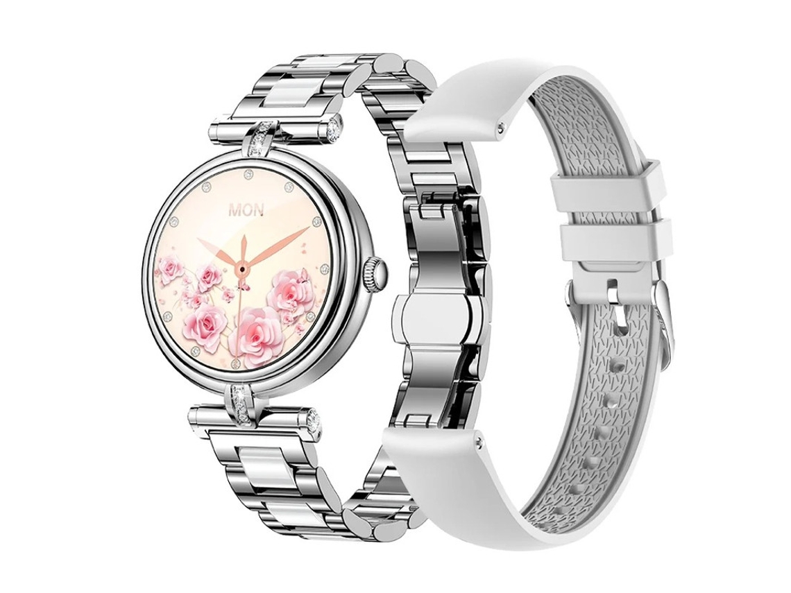 Smartwatch Ak62 1,09 Polegadas Ips Bluetooth Chamadas Moderno Para Mulheres Yizhood (prata)