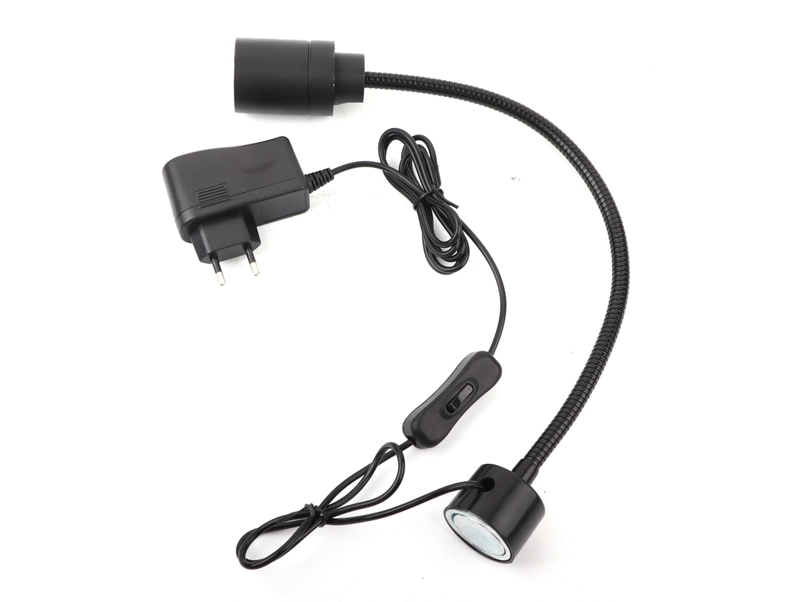 Lâmpada de trabalho Led flexível 7w com base magnética para máquinas de costura 110-220v, plugue EU | S/MARCA