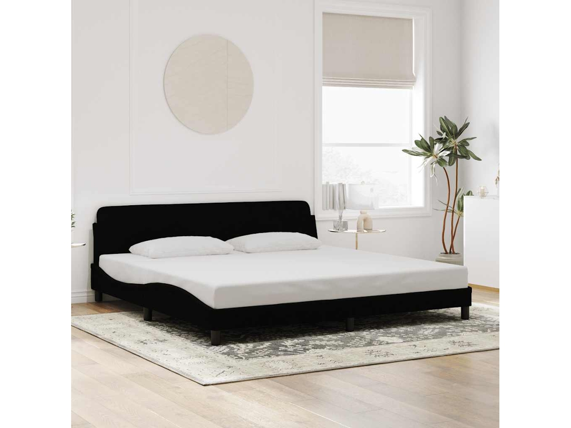 Vidaxl Estrutura De Cama Dover 200x200 Cm Veludo Preto