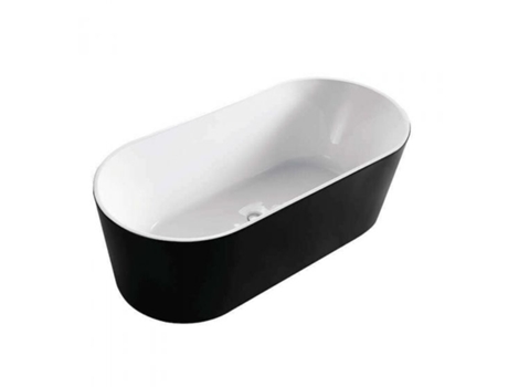 Cleo Banheira Ilha Banheira Design e Confortável Acrílico Fácil Manutenção Branca e Preto Mate 75X150X58Cm