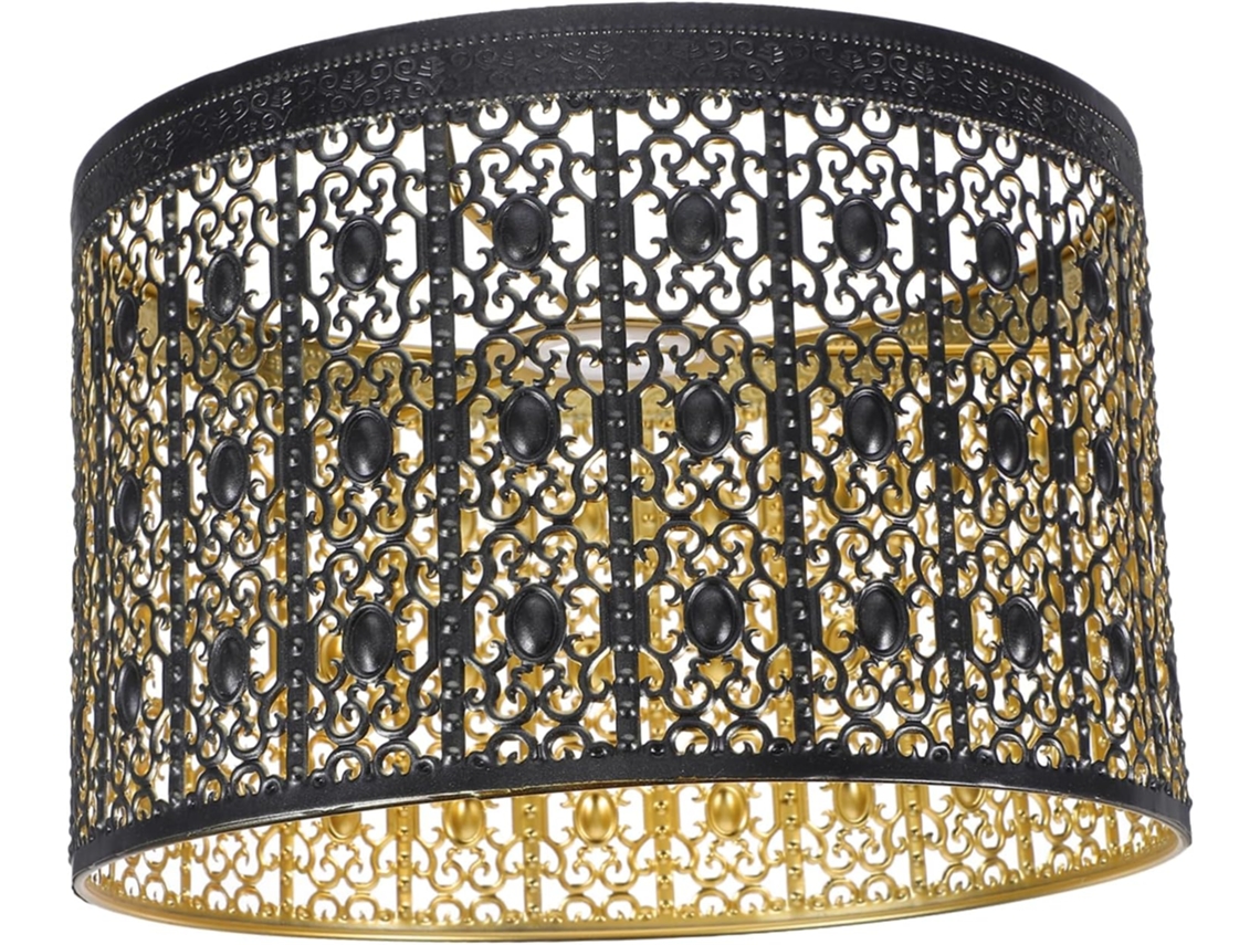 Abajur De Ferro Com Design Moderno Europeu, Cúpula Cilíndrica Vazada Para Lâmpada, Decoração Para Sala De Estar.