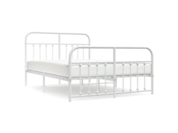 Estrutura de Cama com Cabeceira e Pés Metal Branco MAISON EXCLUSIVE 140x190 cm