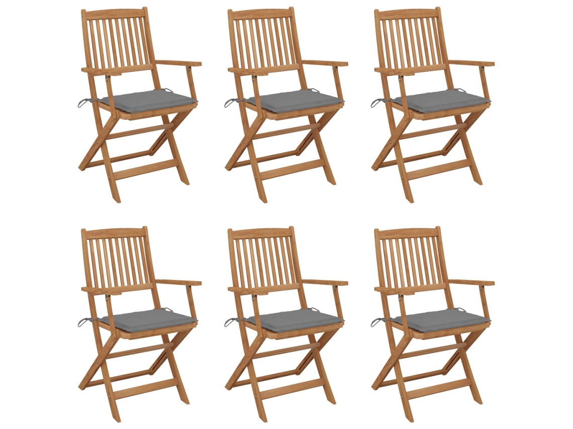 Folding Chair, Folding Chairs Vidaxl Cinzeto Madeira De Acácia (n/a)