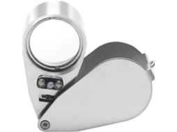 Lupa De Joalheiro 40x, Dobrável, De Bolso, Com Luz De Led E Uv. Aquaforge