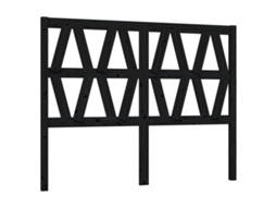 Cabeceira de Cama 166x4x100 Cm Pinho Maciço Preto MAISON EXCLUSIVE