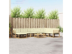 Vidaxl Conjunto De Sofás Para Exterior 9 Unid. Branco E Creme