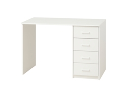 Cassiopea Escrivaninha Com 4 Gavetas 110x56x73 Cm Para Pc De Escritório Em Madeira Branca Frankystar