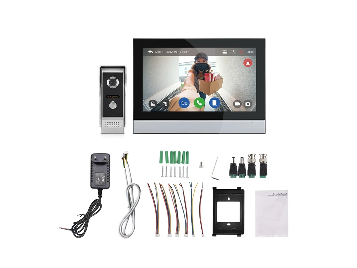 Campainha Inteligente Sem Fio Tela 7 Polegadas Wifi