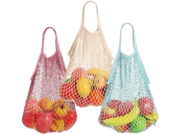Sacolas De Compras Reutilizáveis​​ Em Malha De Algodão, Pacote Com 3 Unidades. Ideais Para Frutas E Verduras, Compras De Supermercado, Viagens